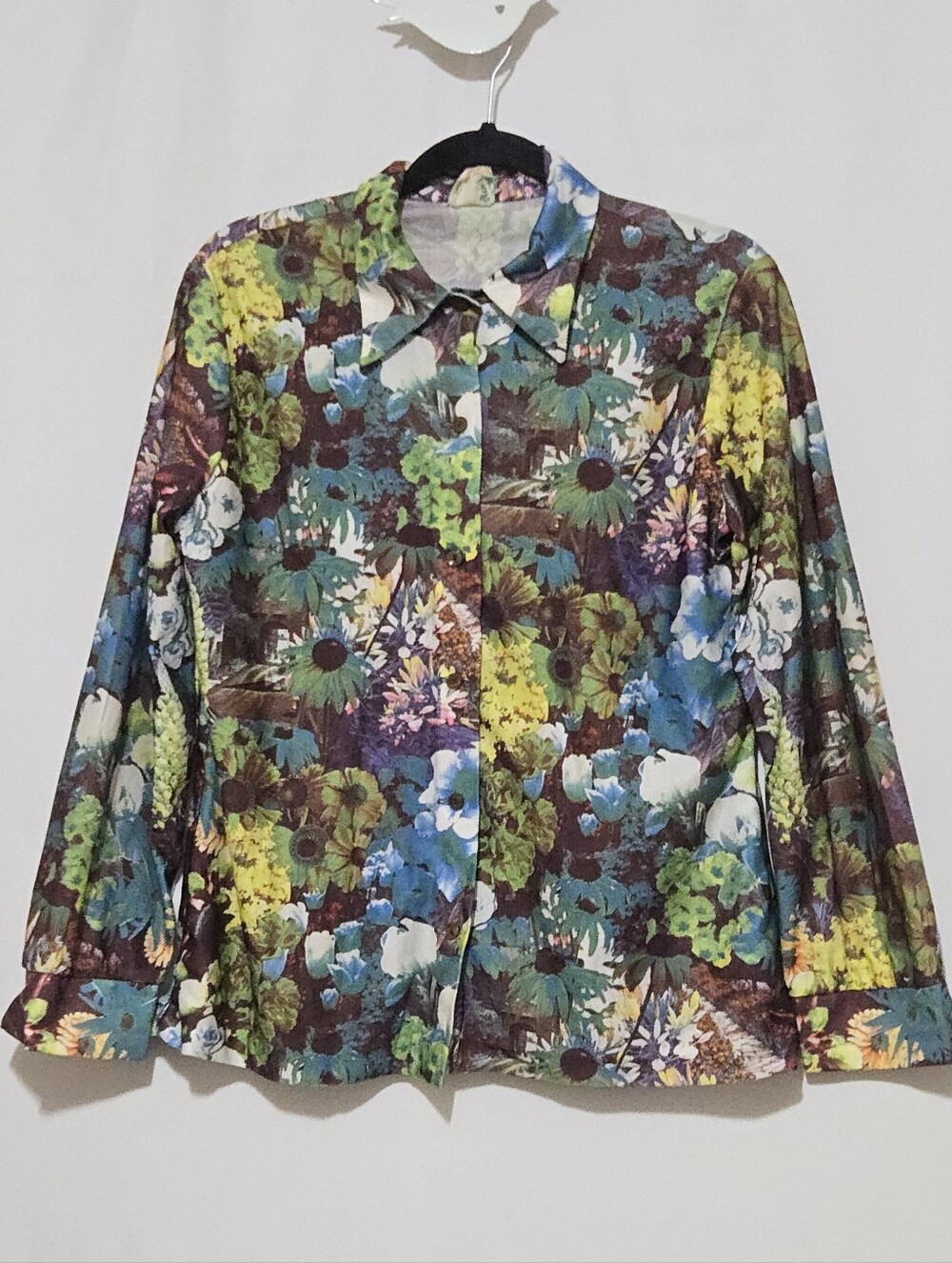 Patty Woodard 1970s Long-Sleeve Shirt PLUS Tank Set - Dagger Collar - All-Over
